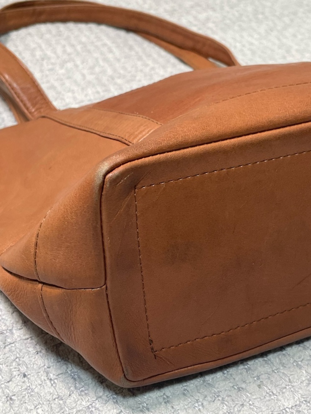 Vintage Y2K Wilson’s Adventure Bound Brown Leather Two Handle Purse Bag Tote - Picture 7 of 16